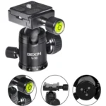 BEXIN 360 Degree Rotation Aluminum Alloy Tripod 30mm Ball Head with Quick Release Plate - Image 2