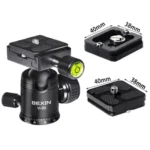 BEXIN 360 Degree Rotation Aluminum Alloy Tripod 30mm Ball Head with Quick Release Plate - Image 4