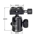 BEXIN 360 Degree Rotation Aluminum Alloy Tripod 30mm Ball Head with Quick Release Plate - Image 7