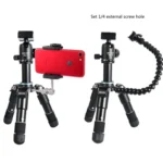 BEXIN Mate 10 Mobile Phone Camera Desktop Aluminum Alloy Tripod Mount Live Broadcast Selfie Stick Tripod - Image 5