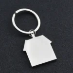 2 PCS Personalized Metal Keychain Creative House Pendant - Image 3