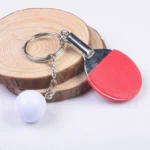 2 PCS Creative Metal table Tennis Keychain Handmade Jewelry Gift Sports Keychain - Image 2