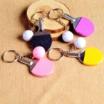 2 PCS Creative Metal table Tennis Keychain Handmade Jewelry Gift Sports Keychain - Image 3