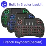 Support Language: French i8 Air Mouse Wireless Backlit Keyboard with Touchpad for Android TV Box & Smart TV & PC Tablet & Xbox360 & PS3 & HTPC/IPTV - Image 10