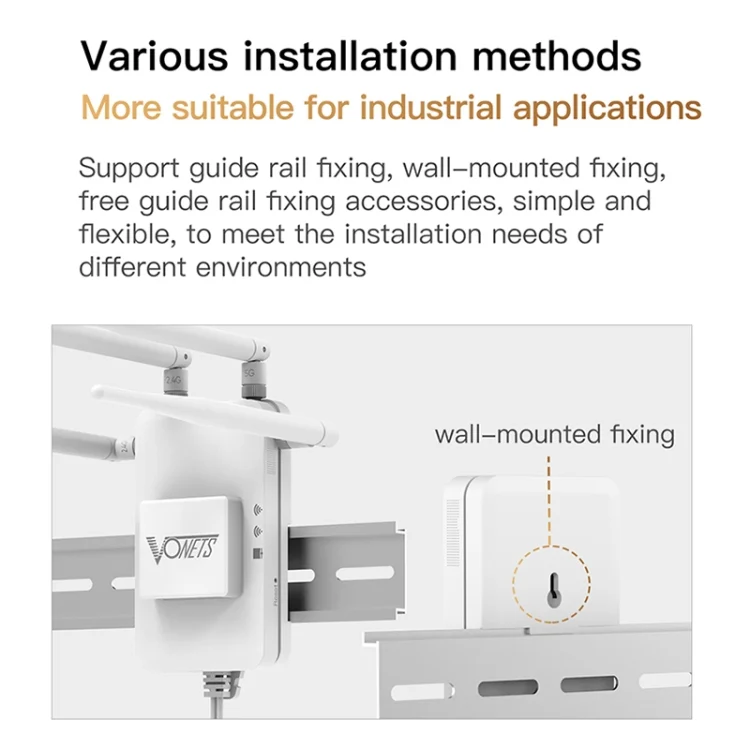 WR1004_5.webp VONETS VAR1200-L 1200Mbps Wireless Bridge Built-in Antenna Dual-Band WiFi Repeater, With DC Adapter Set - Image 6
