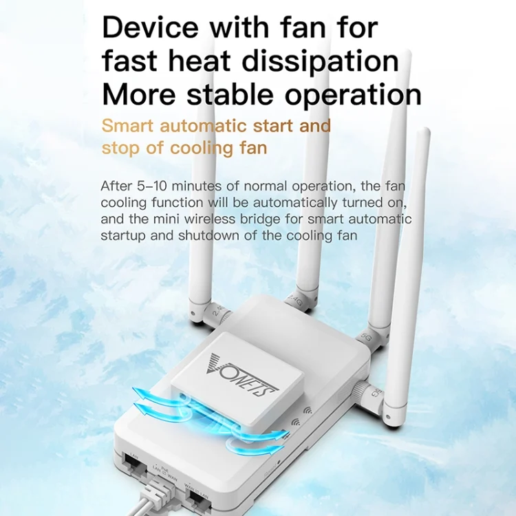 WR1005_4.webp VONETS VAR1200-H 1200Mbps Wireless Bridge External Antenna Dual-Band WiFi Repeater, With DC Adapter Set - Image 5