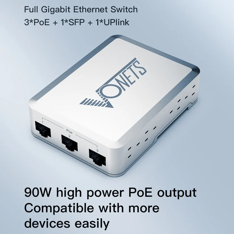 WR1008_2.webp VONETS VSP510 5 Ports Ethernet Gigabit Switch with DC Adapter + Rail Fixing Buckle Set - Image 3