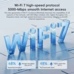 Xiaomi Router BE5000 WiFi 7 MLO 2.4GHz 5.0GHz Dual Band 2.5G Port 512MB RAM Repeater, US Plug - Image 3