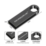 MicroDrive 64GB USB 2.0 Metal Waterproof High Speed U Disk(Grey) - Image 6