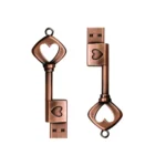 MicroDrive 4GB USB 2.0 Copper Love Key U Disk - Image 3