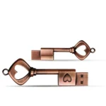 MicroDrive 8GB USB 2.0 Copper Love Key U Disk - Image 2