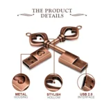 MicroDrive 8GB USB 2.0 Copper Love Key U Disk - Image 9