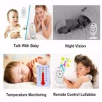 VB601 2.0 inch LCD Screen Hassle-Free Portable Baby Monitor, Support Two Way Talk Back, Night Vision - Image 7