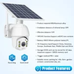 T16 1080P Full HD 4G (US Version) Network Monitoring Solar Powered Camera, Support PIR + Radar Alarm, Night Vision, Two Way Audio, TF Card - Image 10
