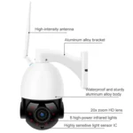 QX5 4G (US Version) 2.0 Million Pixels 1080P HD 20X Zoom Dome Smart Camera, Support Infrared Night Vision / Motion Detection / Voice Intercom / TF Card, US Plug - Image 2