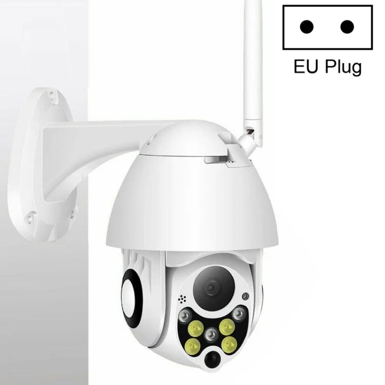 Wireless Surveillance Camera HD PTZ Home Security Outdoor IP66 Waterproof Network Dome Camera, Support Night Vision & Motion Detection & TF Card, US Plug