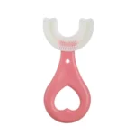 U-shaped Children Baby Hand-held Soft Toothbrush Brushing Artifact for 2-6 Years Old, Style: Heart Shape