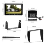 K0232 7 inch 140 Degrees Wide Angle HD Car Rear View Backup Dual Cameras Rearview Monitor Split Screen - Image 2