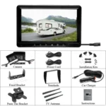 K0232 7 inch 140 Degrees Wide Angle HD Car Rear View Backup Dual Cameras Rearview Monitor Split Screen - Image 5