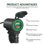 ZH-723F5 Car / Motorcycle QC3.0 Cell Phone Fast Charging Dual USB Car Charger - Image 2