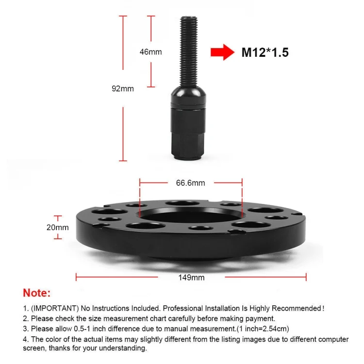 CAR2088B_2.webp For Mercedes-Benz 20mm Car Modified Wheel Hub Flange Center Wheel Spacer with M12x1.5 Screws - Image 5