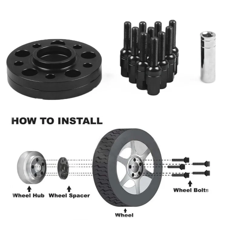 CAR2088B_3.webp For Mercedes-Benz 20mm Car Modified Wheel Hub Flange Center Wheel Spacer with M12x1.5 Screws - Image 6
