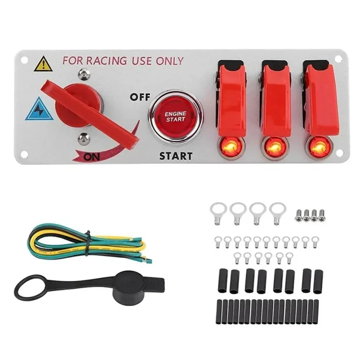 CAR2105.webp 12V Racing Car LED Ignition Switch One Key Start Combination Panel - Image 1