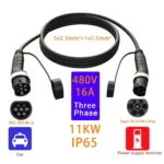 Feyree 480V 16A European Standard New Energy Electric Vehicle Charging Pile Double-ended Extension Cable - Image 2