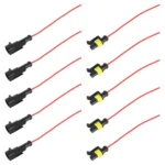 10pcs 1P Car Waterproof Plug Car Connector Plug-In, Length：10cm