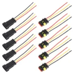 10pcs 3P Car Waterproof Plug Car Connector Plug-In, Length:10cm