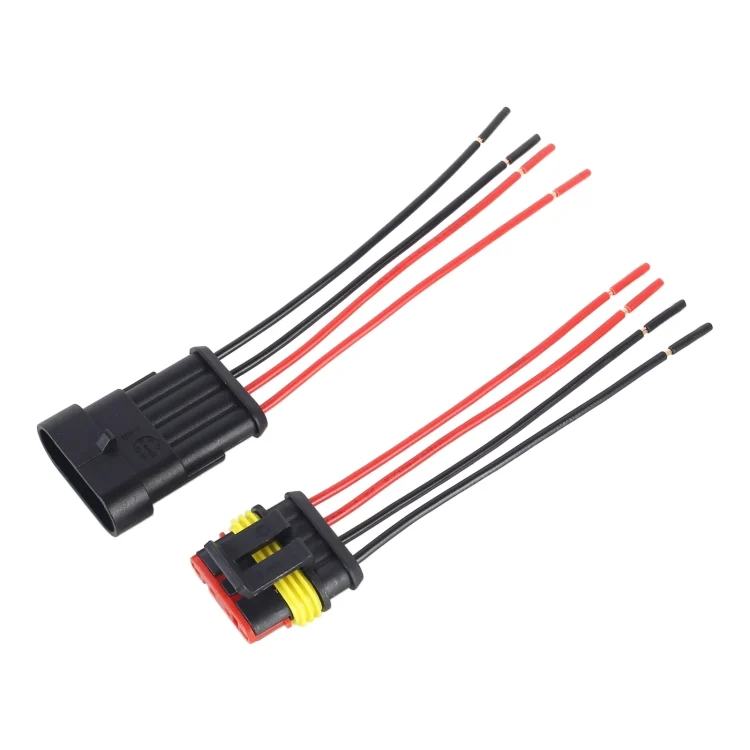 CAR2335_1.webp 10pcs 4P Car Waterproof Plug Car Connector Plug-In, Length:10cm - Image 2