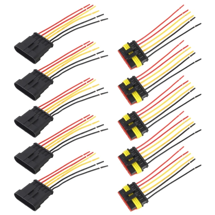 10pcs 6P Car Waterproof Plug Car Connector Plug-In, Length:10cm