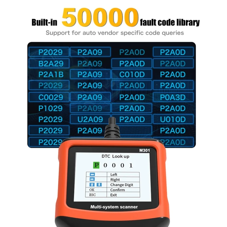 CAR2367_9.webp M301 9-18V OBD2 Car Code Reader Scanner Fault Detector - Image 10