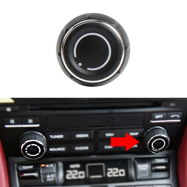 CAR2369.webp For Porsche Cayenne Left Driving Car Right CD Player Volume Adjustment Knob Cover 97064292901 - Image 1