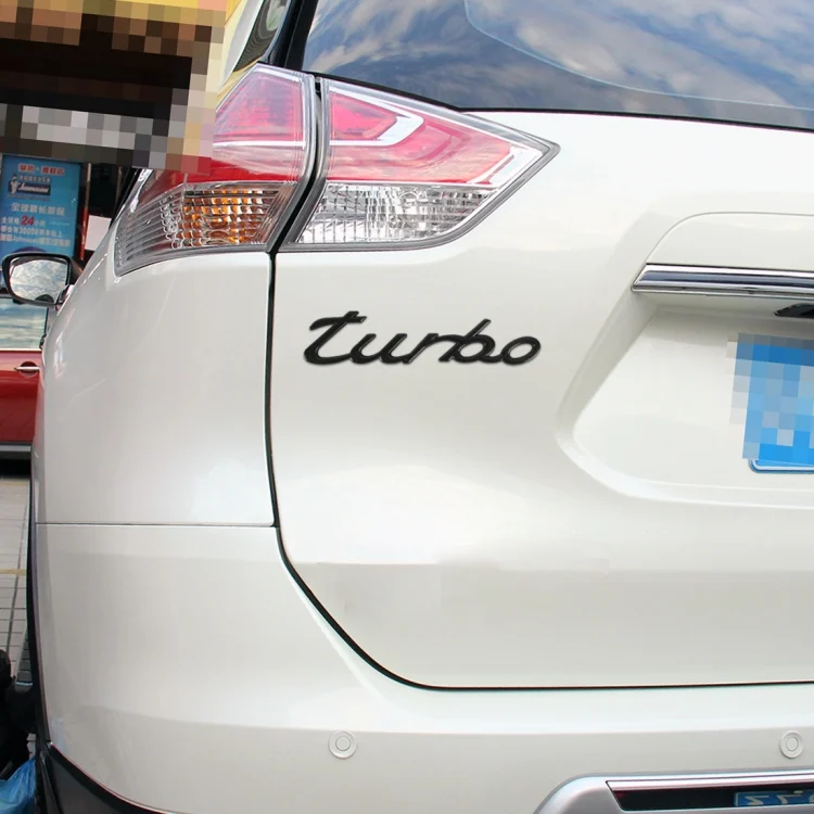 CAR2498B_5.webp Car TURBO Personalized Aluminum Alloy Decorative Stickers, Size: 13x3x0.3cm - Image 7