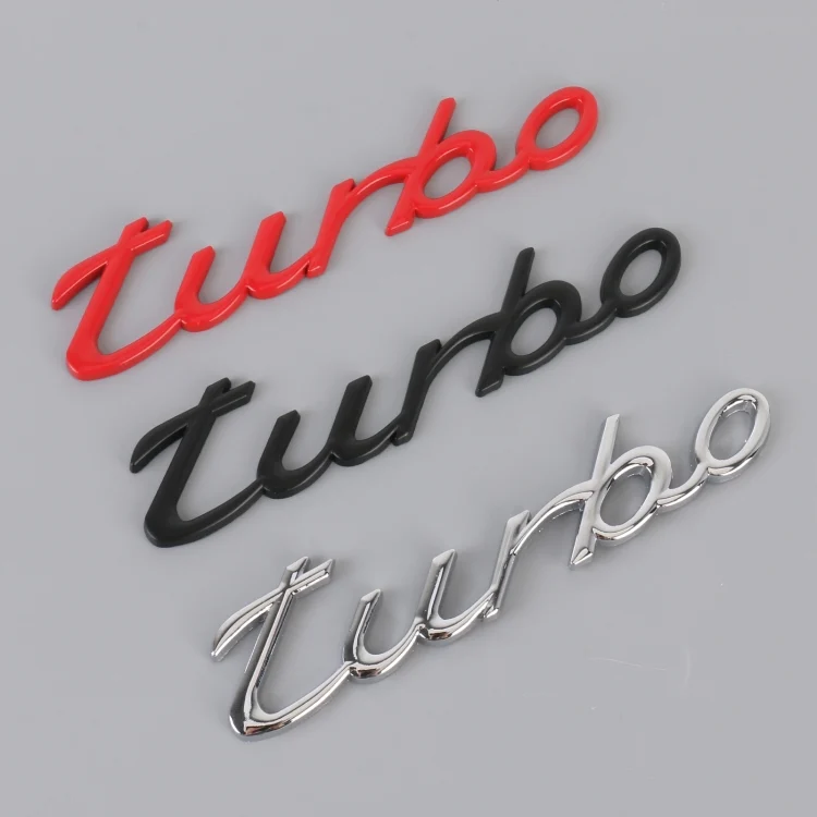 CAR2498_B1.webp Car TURBO Personalized Aluminum Alloy Decorative Stickers, Size: 13x3x0.3cm - Image 2