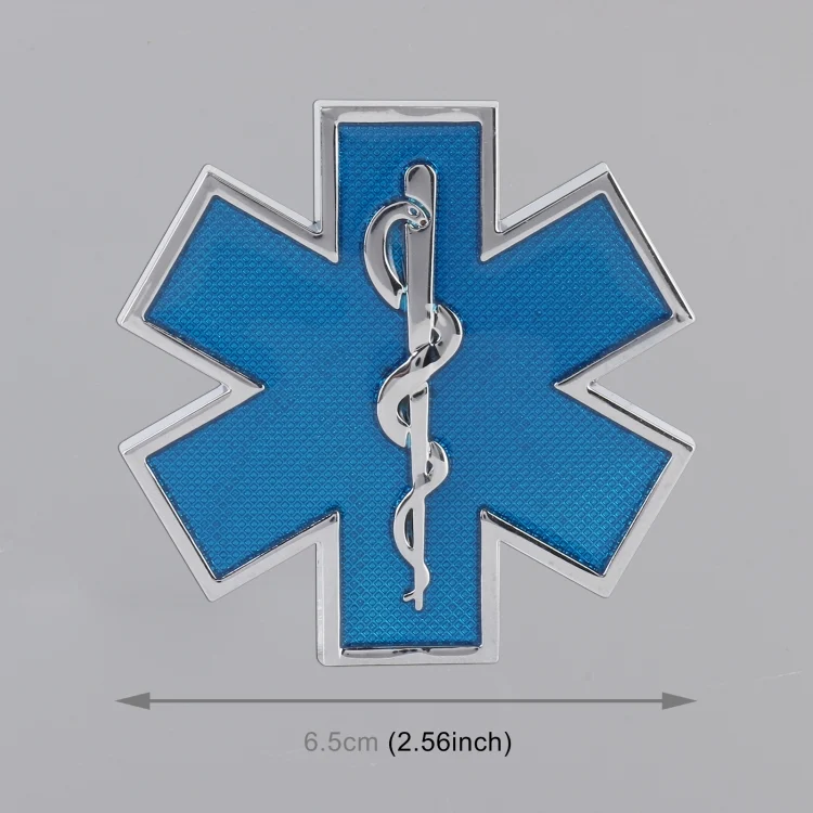 CAR2501L_1.webp Car Star of Life Personalized Aluminum Alloy Decorative Stickers, Size: 6.5x0.5cm - Image 2