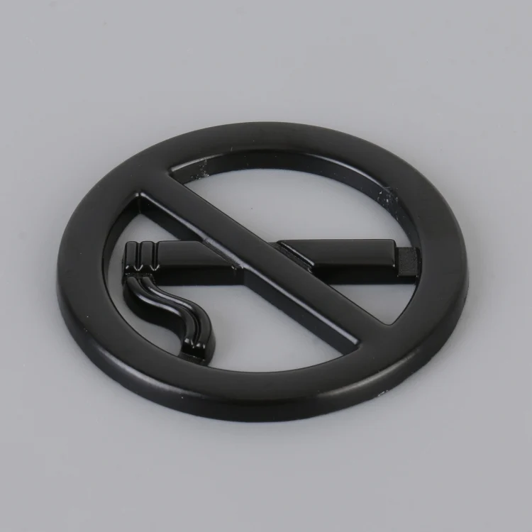 CAR2538B_2.webp Car No Smoking Sign Universal Personalized Aluminum Alloy Decorative Sticker, Size: 5 x 0.33cm - Image 3