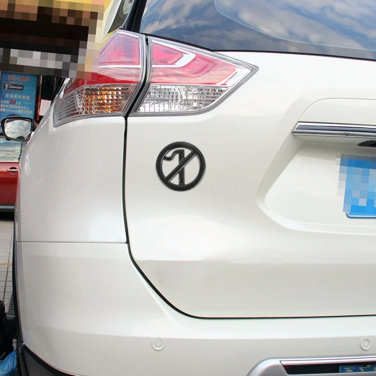 CAR2538B_6.webp Car No Smoking Sign Universal Personalized Aluminum Alloy Decorative Sticker, Size: 5 x 0.33cm - Image 7