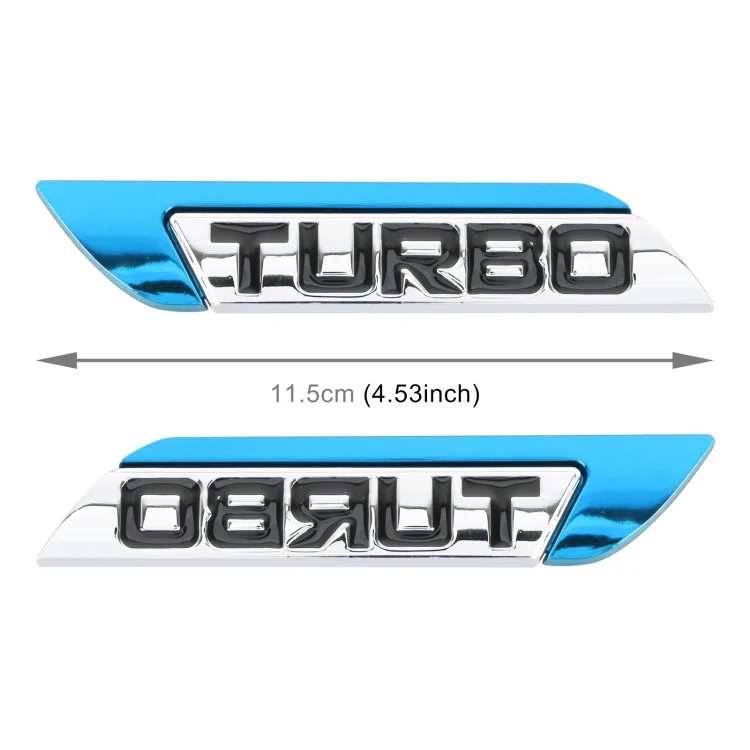 CAR2543L_1.webp 1 Pair Car Turbo Personalized Aluminum Alloy Decorative Stickers, Size: 11.5 x 2.5 x 0.5cm - Image 2