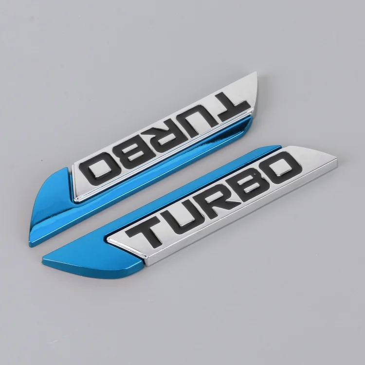 CAR2543L_2.webp 1 Pair Car Turbo Personalized Aluminum Alloy Decorative Stickers, Size: 11.5 x 2.5 x 0.5cm - Image 3