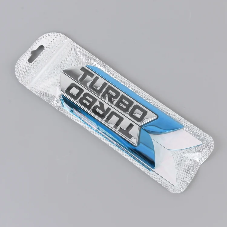 CAR2543L_5.webp 1 Pair Car Turbo Personalized Aluminum Alloy Decorative Stickers, Size: 11.5 x 2.5 x 0.5cm - Image 6