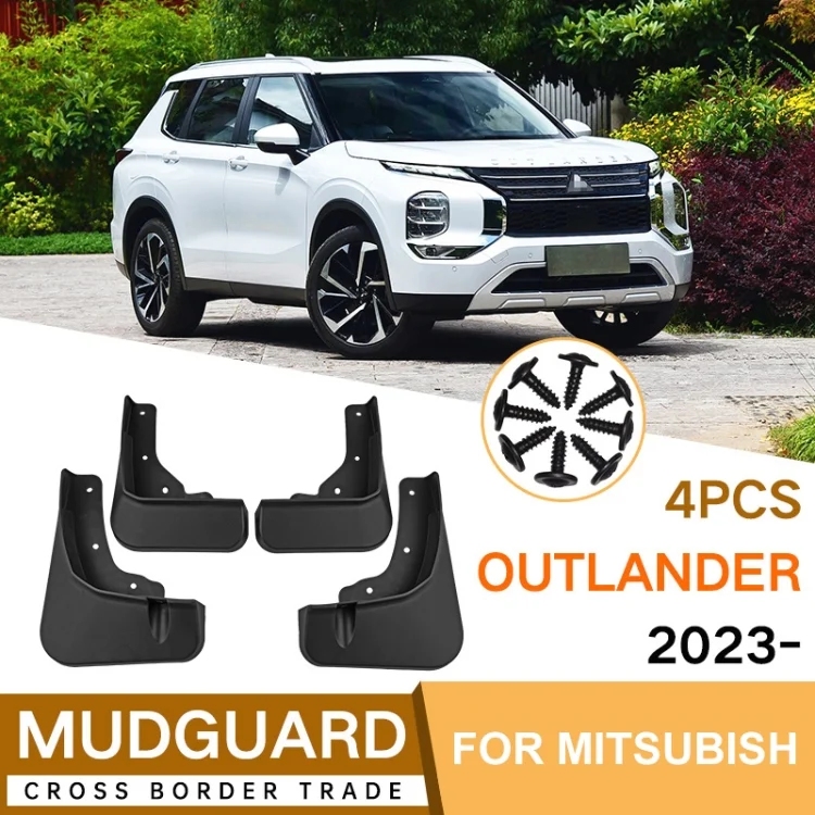 CAR2645_1.webp For Mitsubishi Outlander 2023 4pcs/Set Car Auto Soft Plastic Splash Flaps Fender Guard - Image 2