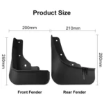 For Mitsubishi Outlander 2023 4pcs/Set Car Auto Soft Plastic Splash Flaps Fender Guard - Image 3