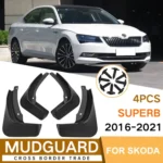 For Skoda Superb 2016-2021 4pcs/Set Car Auto Soft Plastic Splash Flaps Fender Guard - Image 2