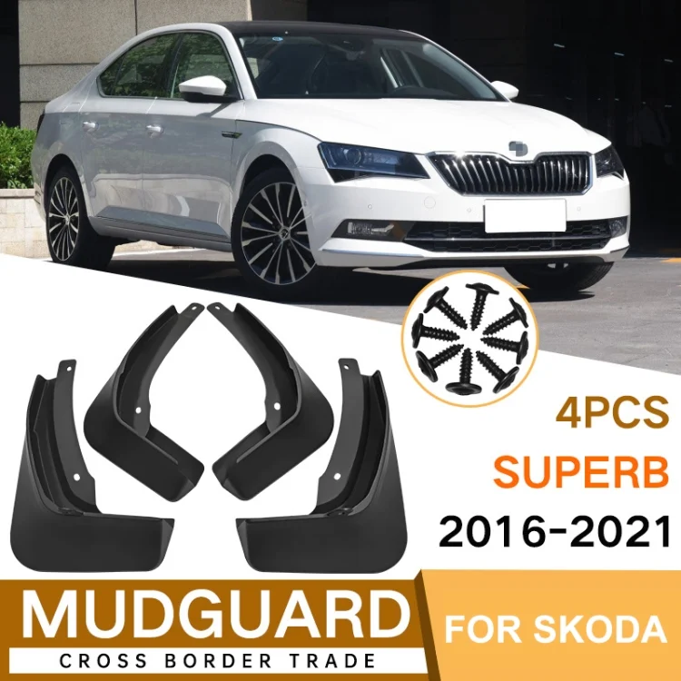 CAR2647_1.webp For Skoda Superb 2016-2021 4pcs/Set Car Auto Soft Plastic Splash Flaps Fender Guard - Image 2