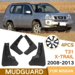For Nissan X-Trail T31 2008-2013 4pcs/Set Car Auto Soft Plastic Splash Flaps Fender Guard - Image 2