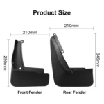 For Volkswagen ID.4X 2015-2023 4pcs/Set Car Auto Soft Plastic Splash Flaps Fender Guard - Image 3