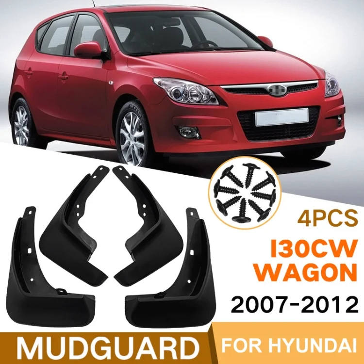 CAR2652_1.webp For Hyundai i30 / i30cw Wagon 2007-2012 4pcs/Set Car Auto Soft Plastic Splash Flaps Fender Guard - Image 2