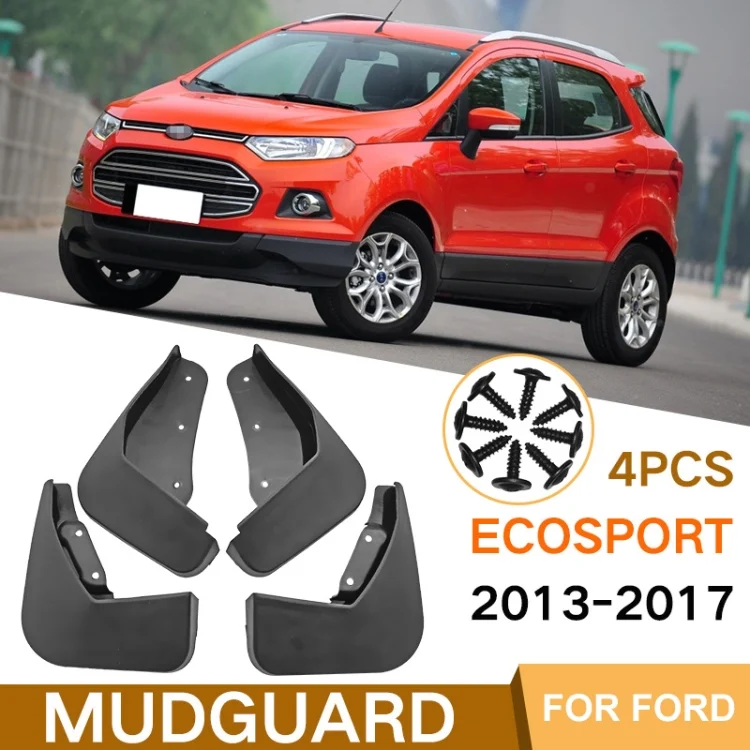 CAR2654_1.webp For Ford Ecosport 2013-2017 4pcs/Set Car Auto Soft Plastic Splash Flaps Fender Guard - Image 2